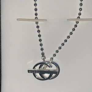 Authentic Gucci Sterling Silver Britt Double G Bar